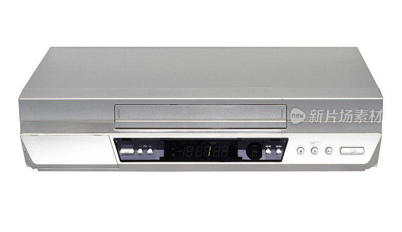 高保真立体声SVHS VCR(剪辑路径)，隔离在白色背景